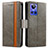 Leather Case Stands Flip Cover Holder S02D for Realme GT Neo3 5G Gray