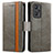 Leather Case Stands Flip Cover Holder S02D for Realme GT2 5G Gray