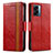 Leather Case Stands Flip Cover Holder S02D for Realme Narzo 50 5G Red