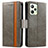 Leather Case Stands Flip Cover Holder S02D for Realme Narzo 50A Prime Gray