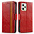 Leather Case Stands Flip Cover Holder S02D for Realme Narzo 50A Prime Red