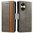 Leather Case Stands Flip Cover Holder S02D for Realme Narzo N55 Gray