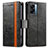 Leather Case Stands Flip Cover Holder S02D for Realme V23 5G Black