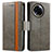 Leather Case Stands Flip Cover Holder S02D for Realme V50 5G Gray