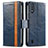 Leather Case Stands Flip Cover Holder S02D for Samsung Galaxy A01 SM-A015 Blue