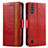 Leather Case Stands Flip Cover Holder S02D for Samsung Galaxy A01 SM-A015 Red