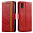 Leather Case Stands Flip Cover Holder S02D for Samsung Galaxy A03 Core Red