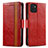 Leather Case Stands Flip Cover Holder S02D for Samsung Galaxy A03 Red