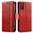 Leather Case Stands Flip Cover Holder S02D for Samsung Galaxy A03s Red