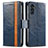 Leather Case Stands Flip Cover Holder S02D for Samsung Galaxy A04s Blue