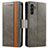 Leather Case Stands Flip Cover Holder S02D for Samsung Galaxy A04s Gray