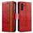 Leather Case Stands Flip Cover Holder S02D for Samsung Galaxy A04s Red
