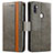 Leather Case Stands Flip Cover Holder S02D for Samsung Galaxy A11 Gray