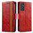Leather Case Stands Flip Cover Holder S02D for Samsung Galaxy A15 4G Red