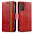 Leather Case Stands Flip Cover Holder S02D for Samsung Galaxy A15 5G Red