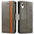 Leather Case Stands Flip Cover Holder S02D for Samsung Galaxy A22 5G SC-56B Gray