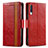 Leather Case Stands Flip Cover Holder S02D for Samsung Galaxy A30S Red