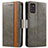 Leather Case Stands Flip Cover Holder S02D for Samsung Galaxy A31 Gray
