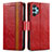 Leather Case Stands Flip Cover Holder S02D for Samsung Galaxy A32 4G Red