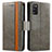 Leather Case Stands Flip Cover Holder S02D for Samsung Galaxy A41 Gray