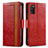 Leather Case Stands Flip Cover Holder S02D for Samsung Galaxy A41 Red