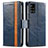 Leather Case Stands Flip Cover Holder S02D for Samsung Galaxy A51 5G Blue