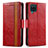 Leather Case Stands Flip Cover Holder S02D for Samsung Galaxy F12 Red