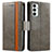 Leather Case Stands Flip Cover Holder S02D for Samsung Galaxy F23 5G Gray