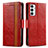 Leather Case Stands Flip Cover Holder S02D for Samsung Galaxy F23 5G Red