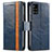 Leather Case Stands Flip Cover Holder S02D for Samsung Galaxy M40S Blue