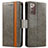 Leather Case Stands Flip Cover Holder S02D for Samsung Galaxy Note 20 5G Gray