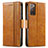 Leather Case Stands Flip Cover Holder S02D for Samsung Galaxy S20 FE 4G