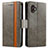 Leather Case Stands Flip Cover Holder S02D for Samsung Galaxy XCover 6 Pro 5G Gray