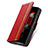 Leather Case Stands Flip Cover Holder S02D for Samsung Galaxy Z Fold3 5G Red