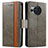 Leather Case Stands Flip Cover Holder S02D for Sharp Aquos R8 Gray