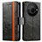 Leather Case Stands Flip Cover Holder S02D for Sharp Aquos R8 Pro Black