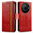 Leather Case Stands Flip Cover Holder S02D for Sharp Aquos R8 Pro Red
