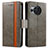 Leather Case Stands Flip Cover Holder S02D for Sharp Aquos R8s Gray