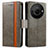 Leather Case Stands Flip Cover Holder S02D for Sharp Aquos R8s Pro Gray