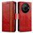 Leather Case Stands Flip Cover Holder S02D for Sharp Aquos R8s Pro Red