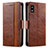 Leather Case Stands Flip Cover Holder S02D for Sharp Aquos wish3