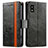 Leather Case Stands Flip Cover Holder S02D for Sharp Aquos wish3 Black
