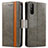 Leather Case Stands Flip Cover Holder S02D for Sony Xperia 10 III Lite Gray