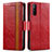 Leather Case Stands Flip Cover Holder S02D for Sony Xperia 10 III Lite Red