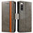 Leather Case Stands Flip Cover Holder S02D for Sony Xperia 10 IV SOG07 Gray