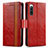 Leather Case Stands Flip Cover Holder S02D for Sony Xperia 10 IV SOG07 Red