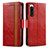 Leather Case Stands Flip Cover Holder S02D for Sony Xperia 5 IV Red