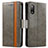 Leather Case Stands Flip Cover Holder S02D for Sony Xperia Ace II SO-41B Gray