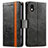 Leather Case Stands Flip Cover Holder S02D for Sony Xperia Ace III Black