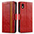 Leather Case Stands Flip Cover Holder S02D for Sony Xperia Ace III SO-53C Red